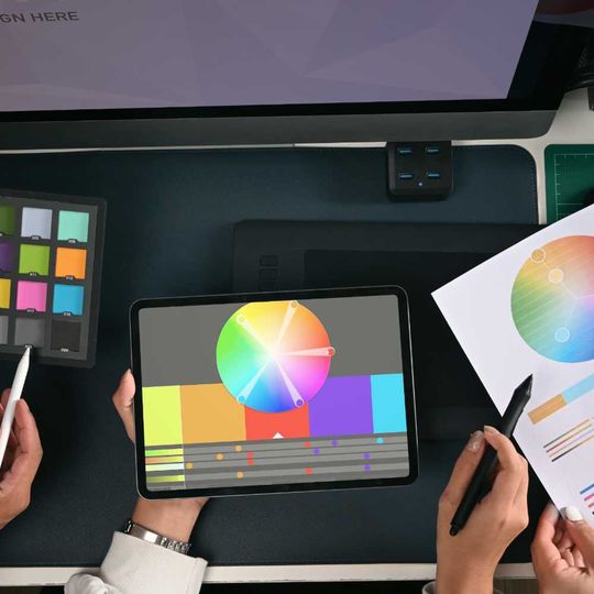 tablet con rueda de colores